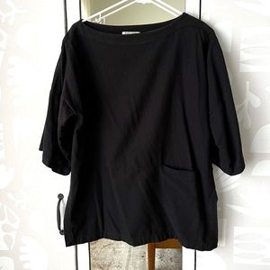 Navy Boatneck Black Crane Top S